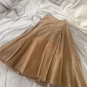Suede circle skirt